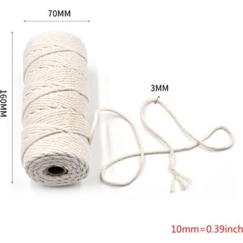 Macrame Cord Natural Cotton Rope m with Wood Ring Wood Stick for DIY Teether Macrame Kit Wall Hanging Plant Hanger