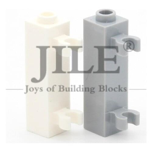 Moc Brick Modified 1x1x3 with 2 Clips Vertical 60583 DIY Enlighten Building Blocks Brick Classic Sets Compatible Assembles Part