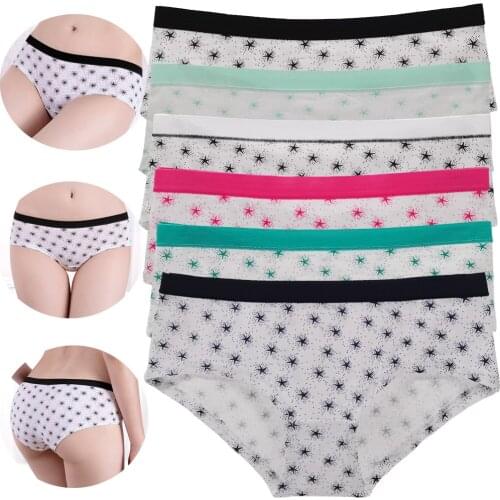 6pcs/set Fashion New Womens cotton panties Girl Briefs Cute Sexy bikini Print underwear Ladies Female Lingerie Breathable Panty