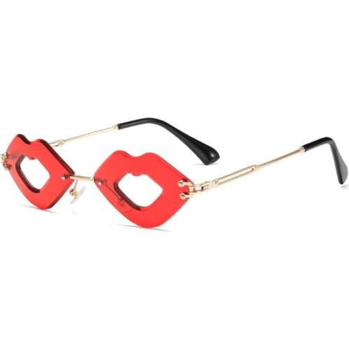 Fashion Rimless Mouth Sunglasses Brand Designer For Party Lip Women Men Unique Frameless Sun Glasses Cool Shades UV400