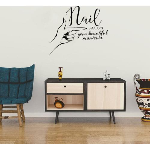 Beauty Nails Salon Wall Sticker For Nail Room Decor Girls Bedroom Vinyl Art Rooms Decal Mural stickers on the wall DW20357
