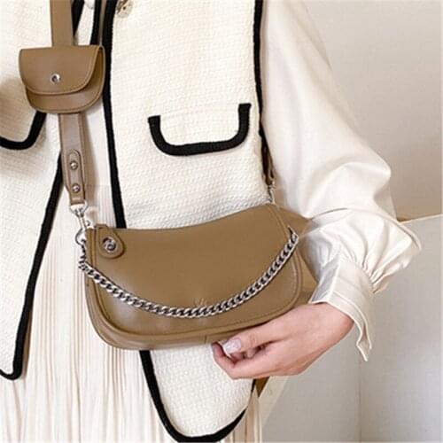 Solid Color Small Purse Decoration Crossbody Bags for Women PU Leather Designer Shoulder Bag Female Elegant Chain Handbags Sac
