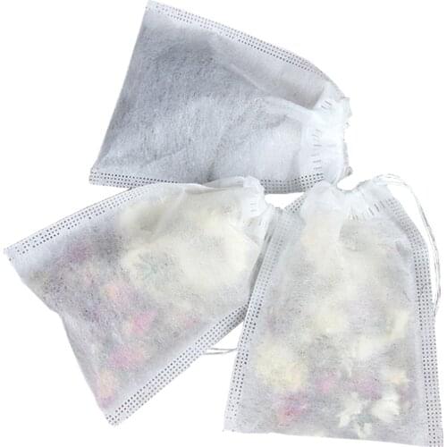 100Pcs/Lot Teabags 5 x 7CM Empty Scented Tea Bags With String Heal Seal Filter Paper for Herb Loose Tea