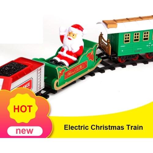 Christmas Train Set Fuming Electronic Track Train Classic DIY Assembled Railway Chimney Train Toy Kids Christmas Gift