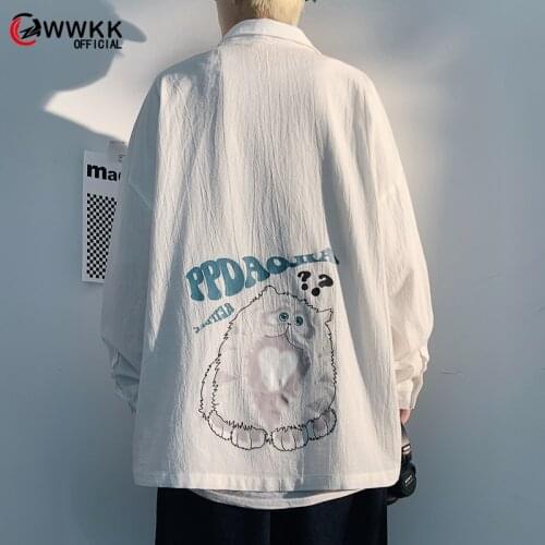 Streetwear Shirt Men Solid Cotton Plus Size lang Sleeve Shirts Loose Summer Fashion Casual Korean Shirt Mens Tops Clothes 2021