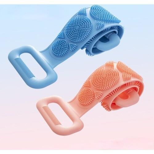1pcs NEW Silicone Brushes Bath Towels Body Brush Bath Belt Exfoliating Back Brush Belt Wash Skin Household Clean Shower Brushes