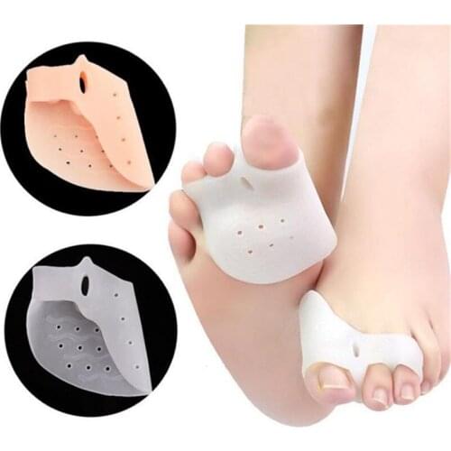 Silicone Gel Toe Corrector Foot Fingers Three Hole Toe Separator Thumb Valgus Protector Bunion Adjuster Valgus Guard
