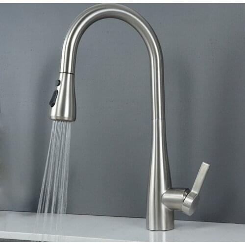 Kitchen Sink Faucet SUS304 Stainless Steel Kitchen Faucet 3-Function Pull Down Sprayer Sink Mixer Tap Deck Mounted
