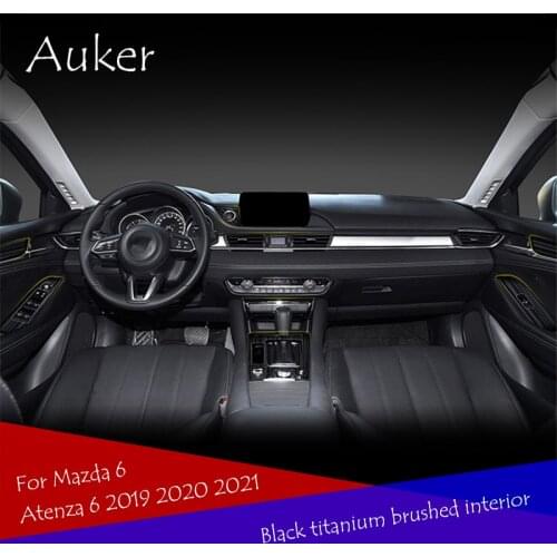 Car interior decoration molding Black titanium brushed Car Styling For Mazda 6 Atenza 6 2019 2020 2021 Accessories