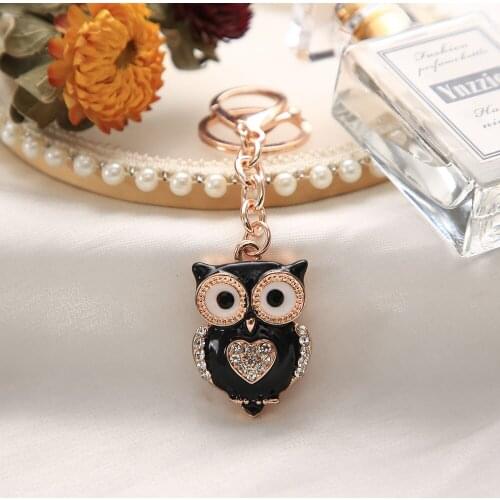 Xdpqq creative accessories for car pendant fashion lovely drip oil owl key chain bag buckle small gift