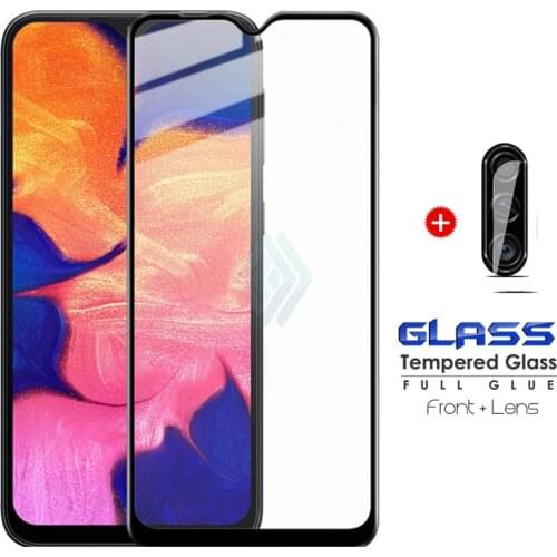 2 in 1 Protective Glass For Samsung A10 A40 A20 A30 S A50 A60 A70 A80 Camera Screen Protector On A51 A71 Safety Armor Glass Film