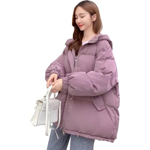 Womens Winters Coats Female 2020 Korean Hooded Winter Parker Jacket Woman Thick Cotton Parka Oversize Loose Jackets Overcome