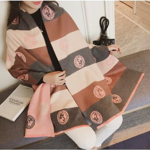 Chanycore Kitten dog cat seal Winter scarf cashmere pashmina women scarfs warm thick Dual use shawl hijab poncho for ladies