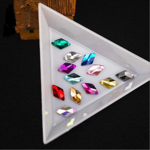 10pcs/pack 3D 6*10mm Rhombus AB Color Nail Art Rhinestones Flatback Shape Strass Stones Rhinestones Decoration Jewelry Wholesale
