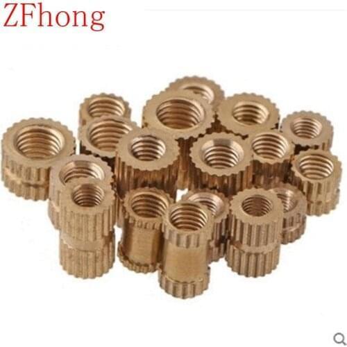 100PCS OD=6.3 M5*5/6/8/10/12 brass insert nut / knurled nut / round nut for injection moulding