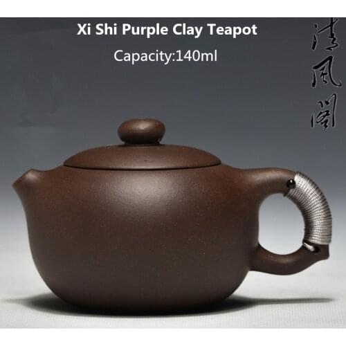 140ml Yixing Authentic Xi Shi Purple Clay Teapot Famous Chinese Kung Fu Tea Zisha Tea Pot Pu'er Tea Black Tea Gift Free Shipping