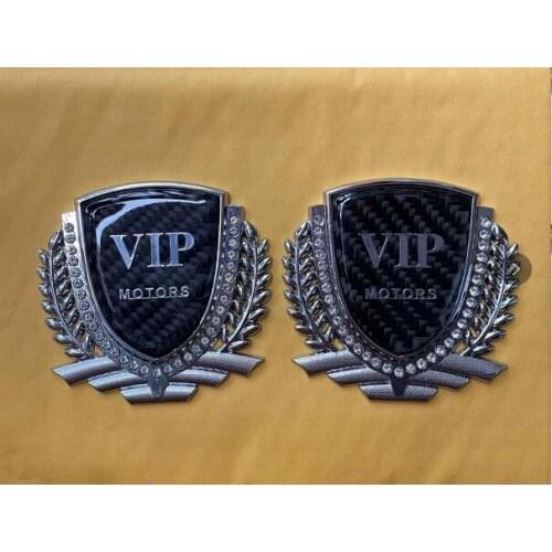 2x Metal Auto Modified Grain Luxury VIP Trunk Side Seal Decals Sticker Badge Car Accessories