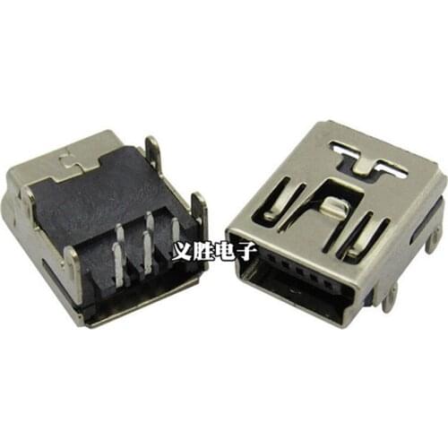20PCS In-line Mini 5P 4Positioning USB Interface 90 Degree Board 4 Positioning Feet