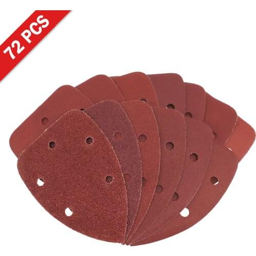 72pcs Self-adhesive Sandpaper Triangle Sander Sand Paper Hook Loop Sandpaper Disc Abrasive Tools For Polishing Grit