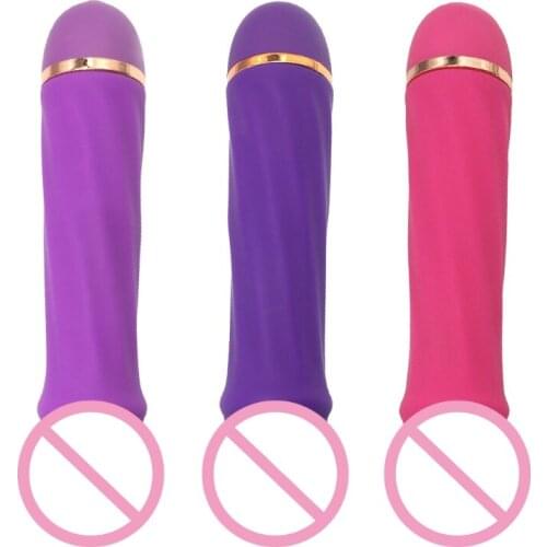 A6HF Single Frequency Silicone Handheld Masturbator Simulation Dildo Vibrator Sex Toy