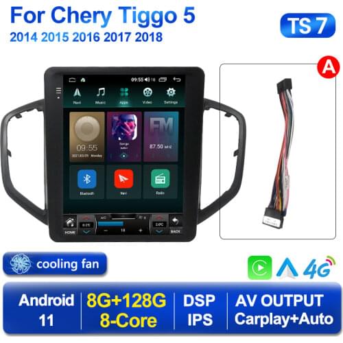 6G 128G Carplay Android 11 Vertical Screen Car Multimedia Video Radio Player For Chery Tiggo 5 2014 2015 - 2018 GPS Navigation