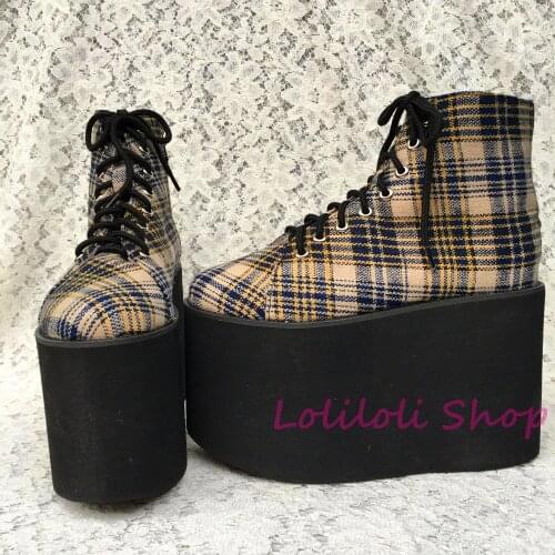 Punk shoes Big shoes / special custom shoes soled cloth strap for lattice platform shoes custom 1381n