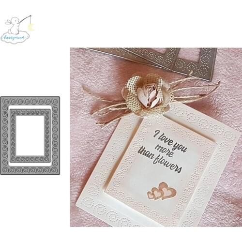 2020 New Arrival Two Frame Metal Cutting Dies 3D DIY Scrapbooking Carbon Sharp Craft Die Photo Invitation Cards Decoration