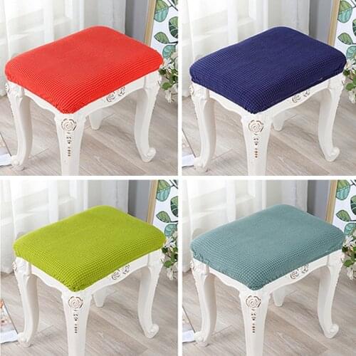 Stretch Stool Chair Cover Solid Color Seat Protector for Bedroom Living Room Piano Stool Covers Washable Removable Chair Case