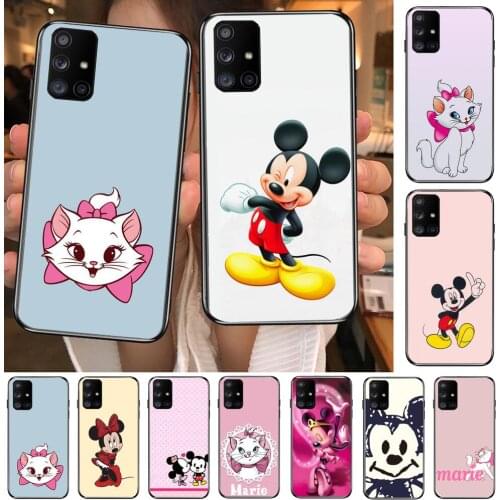 Disney Cat Marie Mickey Mouse Phone Case Hull For Samsung Galaxy A50 A51 A20 A71 A70 A40 A30 A31 A80 E 5G S Black Shell Art Cell