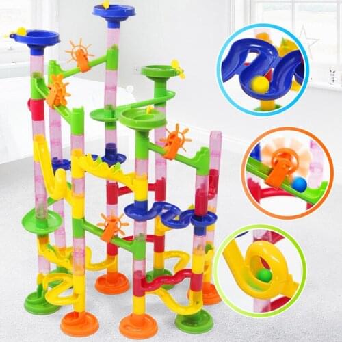 105pcs Intellectual Track Ball Building Block Educational Toy Children Luxury Marble Competition Game Fun Balls Running Toys Kid
