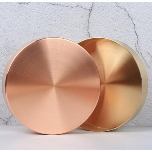 Nordic Copper Round Storage Tray Desk Metal Storage Organizer Gold Jewelry Organizer Small Items Storage Dishes Home Decor