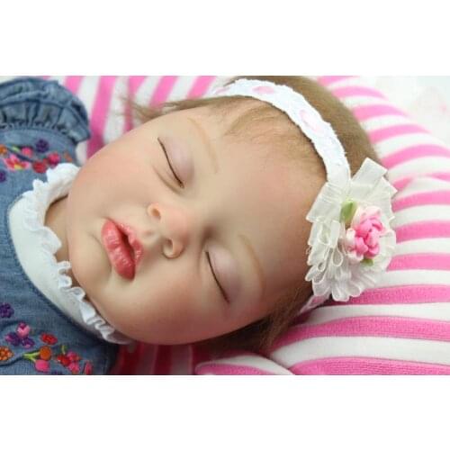 NPK 55cm soft real touch silicone boneca bebe reborn Girl reborn toddler baby dolls kids birthday Christmas gift popular