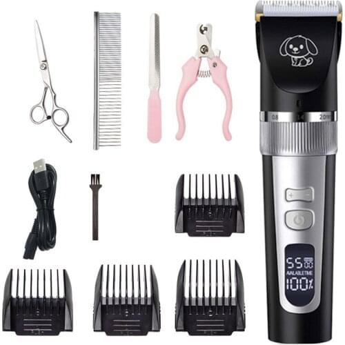 Dog Clippers Professional Cutter Grooming Kit Rechargeable Pet Cat Dog Hair Trimmer LED Electrical Shaver Animals For clippers