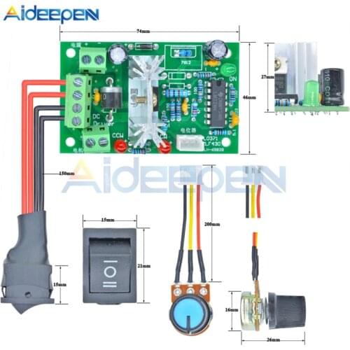 L0371 6-30V 80W 10A Reversible DC Motor Speed Controller Adjustable PWM Speed Regulator with Control Switch Potentiometer