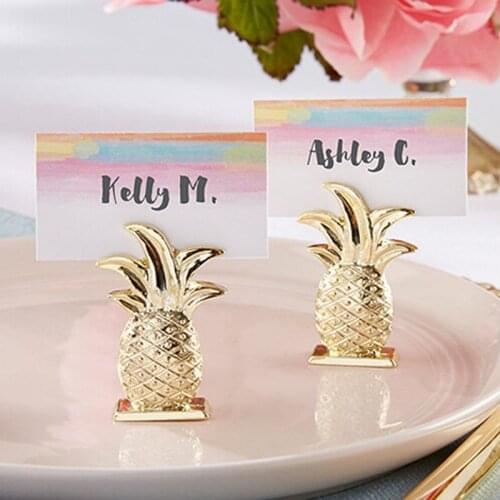 100pcs Mini Gold Pineapple Table Place Card Holder Name Number Menu Stand For Wedding Favor Party Event Party Decoration ZA1394