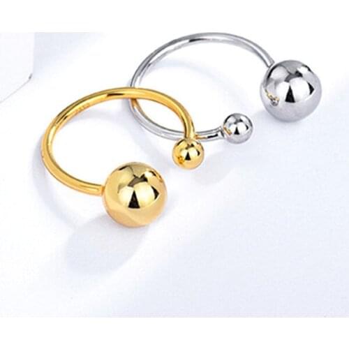 Minimalist Ball Rings for Women New Fashion Creative Asymmetry Round Beads Party Jewelry Gifts Wholesale
