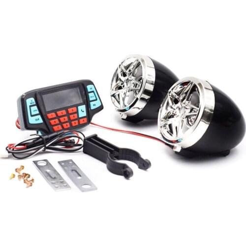 Motorcycle Handlebar Bluetooth FM Radio MP3 MP4 Audio Stereo FM Radio Sounds Player Speaker USB Charger Accessories