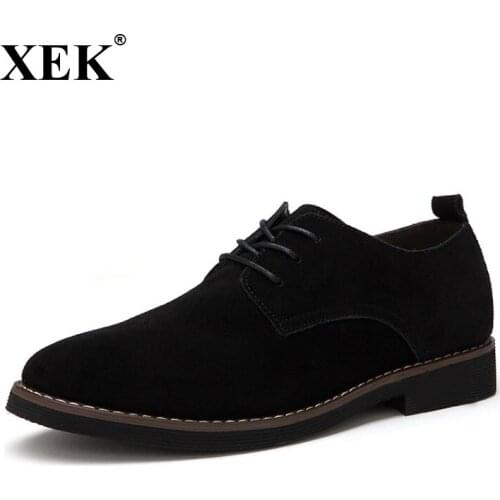 XEK New Faux Suede Leather Mens Casual Shoes Men Oxfords Spring Autumn Fashion Oxford Shoes Men Size 38-48 ZLL334