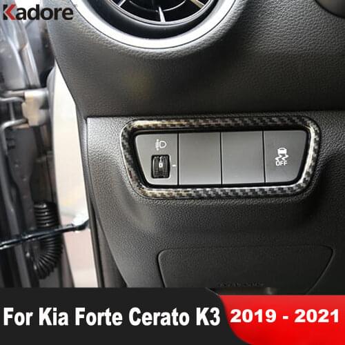 For Kia Cerato Forte K3 2019 2020 2021 Stainless Steel Interior Headlight Switch Button Frame Cover Trim Car Accessories LHD