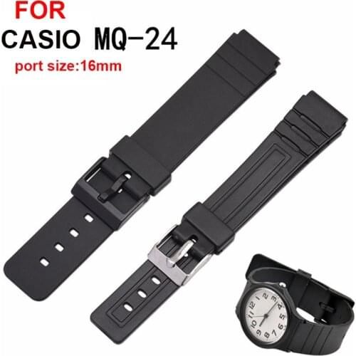Watch Band for Casio Watch Band MQ-24TPU Watch Band 16mm Watch Accessory Strap PVC with Tools