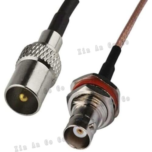 The factory sales RF Coaxial cable TV to BNC connector TV male to BNC female Jack RG316 Pigtail cable 15cm fast ship