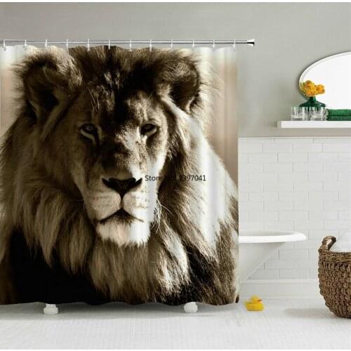 Animals Lion, Tiger, Zebra, Horse, Shower Curtains 3d Bath Curtains Decorative With Hook Polyester Fabric 180*240cm Screen