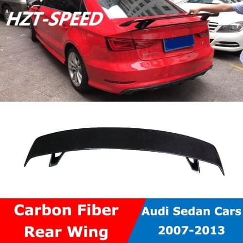 TTS Style Carbon Fiber Rear Trunk Spoiler Wings For Audi TT A1 A3 A4 A5 A6 A7 All Universal Sedan Car Styling 2007-2013