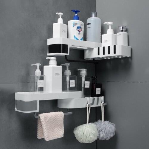 Corner Bathroom Organizer Shelf For Bathroom Punch-free Storage Rack Shampoo Cosmetic Storage Shelf Home Bathroom Accessories