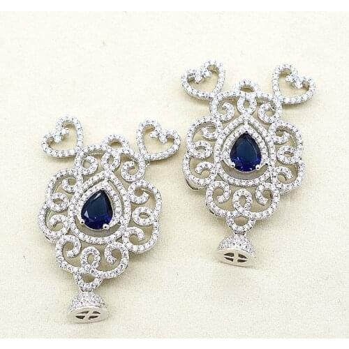 High-grade zircon micro inlay diy classic classic tassel crown fashion long sweater chain link clasp accessories