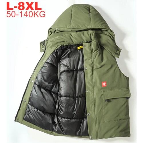 Mens Plus Size Hooded Vest Oversized 8xl 7xl 6xl Men Puffer Sleeveless Jackets Winter Thick Quilted Vests Warm Waistcoat Male