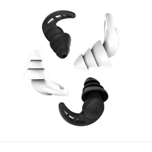 1Pair 3 Layer Soft Silicone Ear Plugs Tapered Sleep Noise Reduction Earplugs Sound Insulation Ear Protector