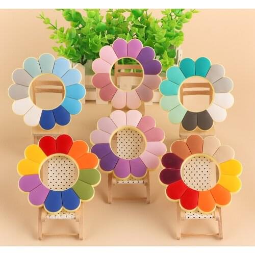 Kovict 1pc Silicone Colored Flowers Baby Teether Silicone Flower Baby Teething Beads DIY Accessories