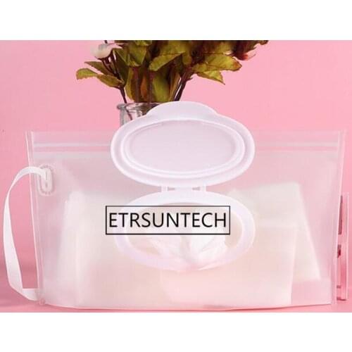 100pcs Transparent Plastic Baby Wipes Box Eco-Friendly Wet Wipe Storage Bag Reusable Removable Tissue Carrying Bag