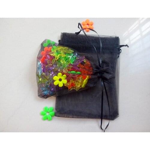11*16cm 3000pcs Organza Bag black Drawstring bag jewelry packaging bags for tea/gift/food/candy small transparent pouch Yarn bag
